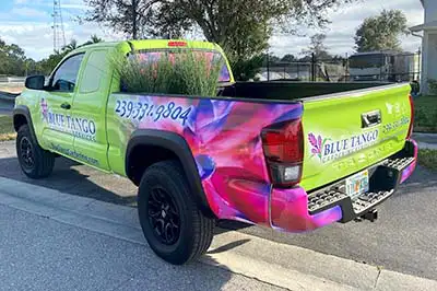 blue tango pick up truck - gardening services naples